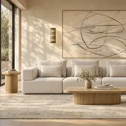 Riviera III Chalk White Chenille 4 Pieces Modular Fabric Sofa