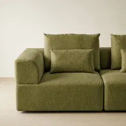 Riviera III Dusty Green Chenille Fabric Modular Sofa