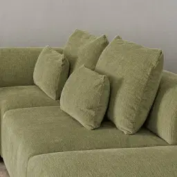 Riviera III Dusty Green Chenille Fabric Modular Sofa