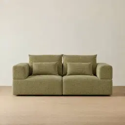 Riviera III Dusty Green Chenille 2 Pieces Modular Fabric Sofa