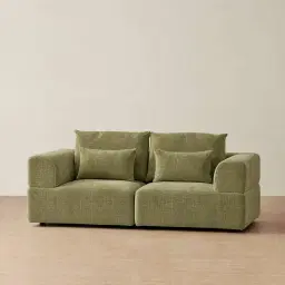 Riviera III Dusty Green Chenille 2 Pieces Modular Fabric Sofa