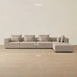 Riviera III Mushroom Chenille Fabric Modular Sofa