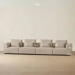 Riviera III Mushroom Chenille 4 Pieces Modular Fabric Sofa