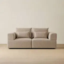 Riviera III Mushroom Chenille 2 Pieces Modular Fabric Sofa
