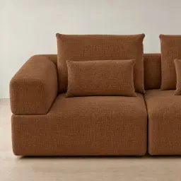 Riviera III Chestnut Brown Chenille 4 Pieces Modular Fabric Sofa