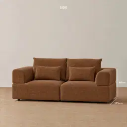 Riviera III Chestnut Brown Chenille 2 Pieces Modular Fabric Sofa