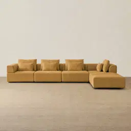 Riviera III Tuscan Sun Chenille Fabric Modular Sofa