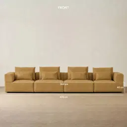 Riviera III Tuscan Sun Chenille 4 Pieces Modular Fabric Sofa