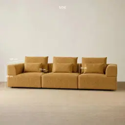 Riviera III Tuscan Sun Chenille 3 Pieces Modular Fabric Sofa