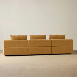 Riviera III Tuscan Sun Chenille 3 Pieces Modular Fabric Sofa