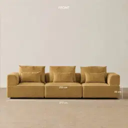 Riviera III Tuscan Sun Chenille 3 Pieces Modular Fabric Sofa