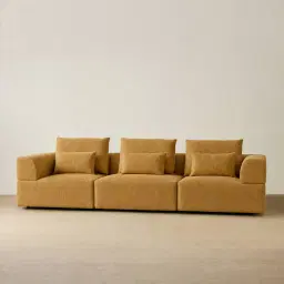 Riviera III Tuscan Sun Chenille 3 Pieces Modular Fabric Sofa