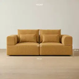 Riviera III Tuscan Sun Chenille 2 Pieces Modular Fabric Sofa