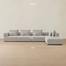 Riviera III Silk Grey Fabric Modular Sofa