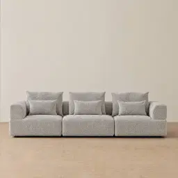 Riviera III Silk Grey 3 Pieces Modular Fabric Sofa