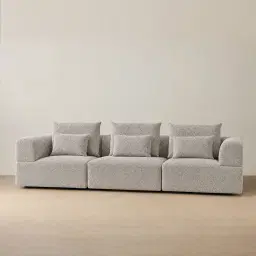Riviera III Silk Grey 3 Pieces Modular Fabric Sofa