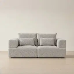 Riviera III Silk Grey 2 Pieces Modular Fabric Sofa