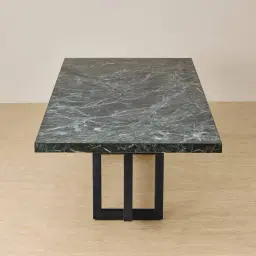 Grayson Matte Black Rectangular Dining Table with Matte Emerald Green Sintered Stone Top - 268x118cm