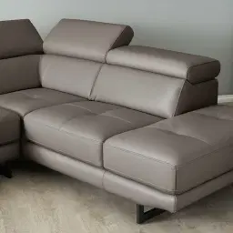 Aster Warm Stone Grey Modular Right Chaise Lounge - Black Legs