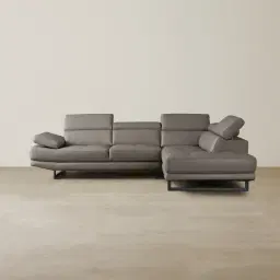 Aster Warm Stone Grey Modular Right Chaise Lounge - Black Legs