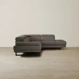 Aster Warm Stone Grey Modular Right Chaise Lounge - Black Legs