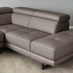 Aster Warm Stone Grey Modular Right Chaise Lounge - Black Legs