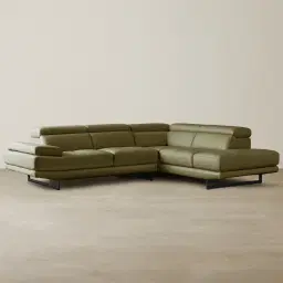 Aster Garden Green Modular Right Chaise Lounge - Black Legs