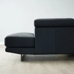 Aster Night Blue Modular Right Chaise Lounge - Black Legs