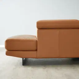 Aster Savannah Brown Modular Right Chaise Lounge - Black Legs