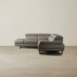 Aster Warm Stone Grey Modular Left Chaise Lounge - Black Legs