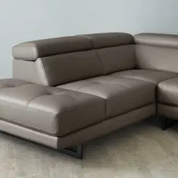 Aster Warm Stone Grey Modular Left Chaise Lounge - Black Legs