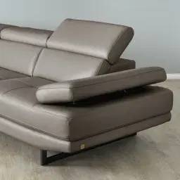 Aster Warm Stone Grey Modular Left Chaise Lounge - Black Legs