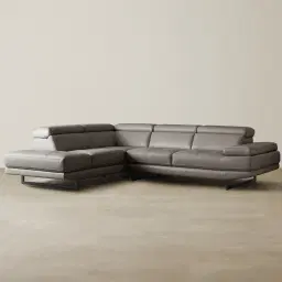 Aster Warm Stone Grey Modular Left Chaise Lounge - Black Legs