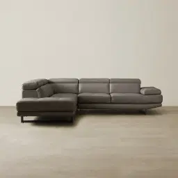 Aster Warm Stone Grey Modular Left Chaise Lounge - Black Legs