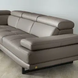 Aster Warm Stone Grey Modular Left Chaise Lounge - Black Legs