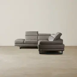 Aster Warm Stone Grey Modular Left Chaise Lounge - Black Legs