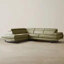 Aster Garden Green Modular Left Chaise Lounge - Black Legs