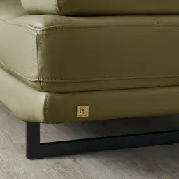 Aster Garden Green Modular Left Chaise Lounge - Black Legs