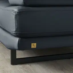 Aster Night Blue Modular Left Chaise Lounge - Black Legs