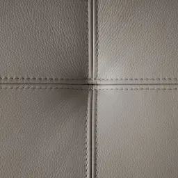 Lennox Warm Stone Grey Leather 3-Seater Sofa - Black Legs