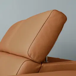 Lennox Savannah Brown Leather 3-Seater Sofa - Black Legs