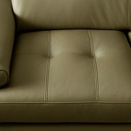 Lennox Garden Green Leather 2-Seater Sofa - Black Legs