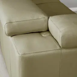 Alessia Garden Green Leather Dual Electric Recliner Lounge - Left - Black Legs