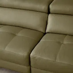 Elena Garden Green Leather 3-Seater Electric Recliner - Black Legs