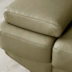 Elena Garden Green Leather 3-Seater Electric Recliner - Black Legs