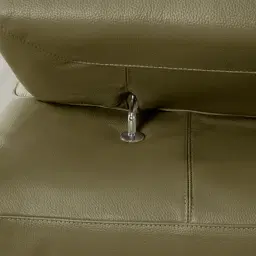 Elena Garden Green Leather 3-Seater Electric Recliner - Black Legs