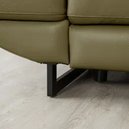 Elena Garden Green Leather 3-Seater Electric Recliner - Black Legs