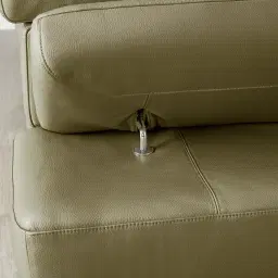 Elena Garden Green Leather 2-Seater Electric Recliner - Black Legs