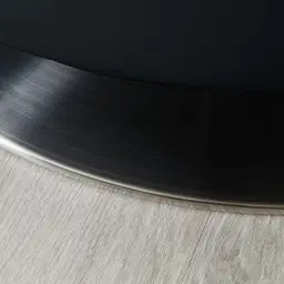 Vermont Night Blue Leather Swivel Chair - Silver Stainless Steel Leg