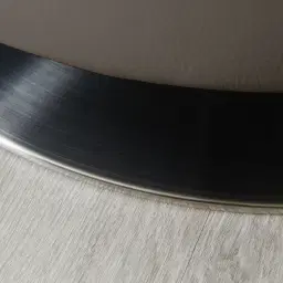 Vermont Warm Stone Grey Leather Swivel Chair - Silver Stainless Steel Leg